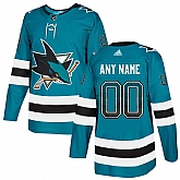 San Jose Sharks Teal Men's Customized Drift Fashion Adidas Jersey,baseball caps,new era cap wholesale,wholesale hats